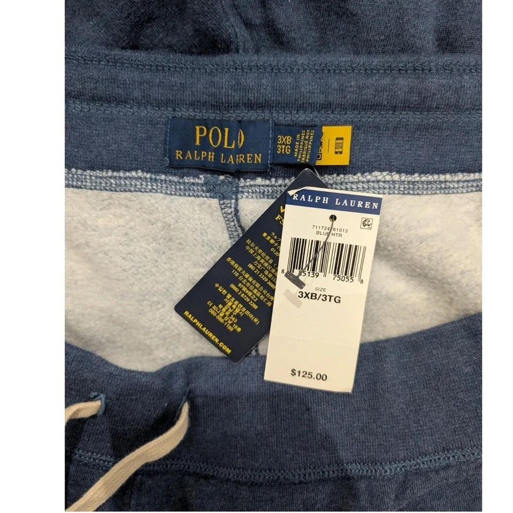 Polo Ralph Lauren Sweatpants Mens 3XB Blue Heather Fleece Drawstring Big & Tall